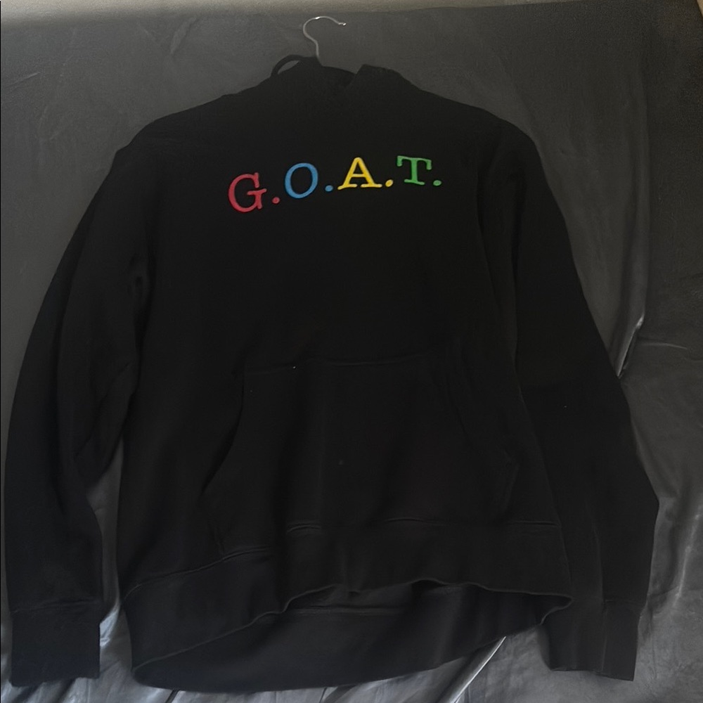 Black Hoodie with Colorful G.O.A.T. Design